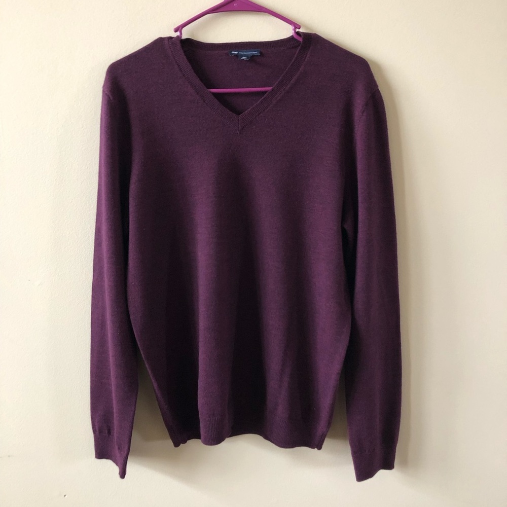 Gap Extra Fine Merino Wool V-Neck Sweater-Medium